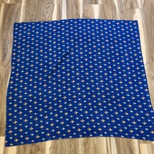 Blue Scarf with cactus Pattern